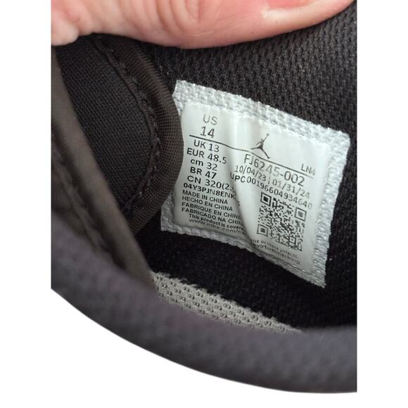 Nike Air Jordan Men's Black & Gray 1 Low TD Shadow Football Cleats Size 14 - Picture 4 of 7